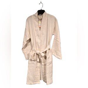 Helios cream unisex 100% cotton spa robe made in turkey size s/m new with tag